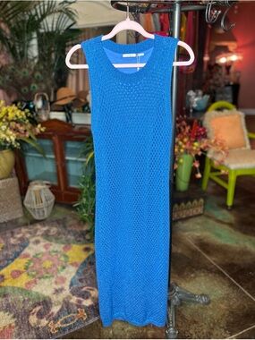 Esqualo Blue Sparkle Sleeveless Crotchet Maxi Dress